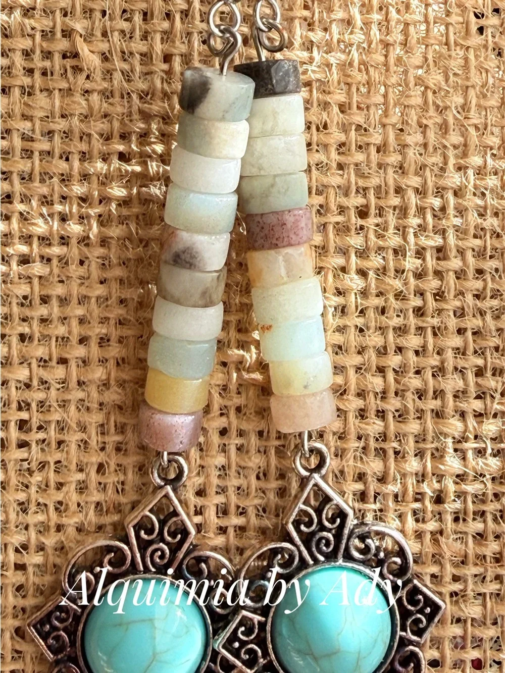 Turquoise and Multi-Bead amazonite XL Dangle Earrings